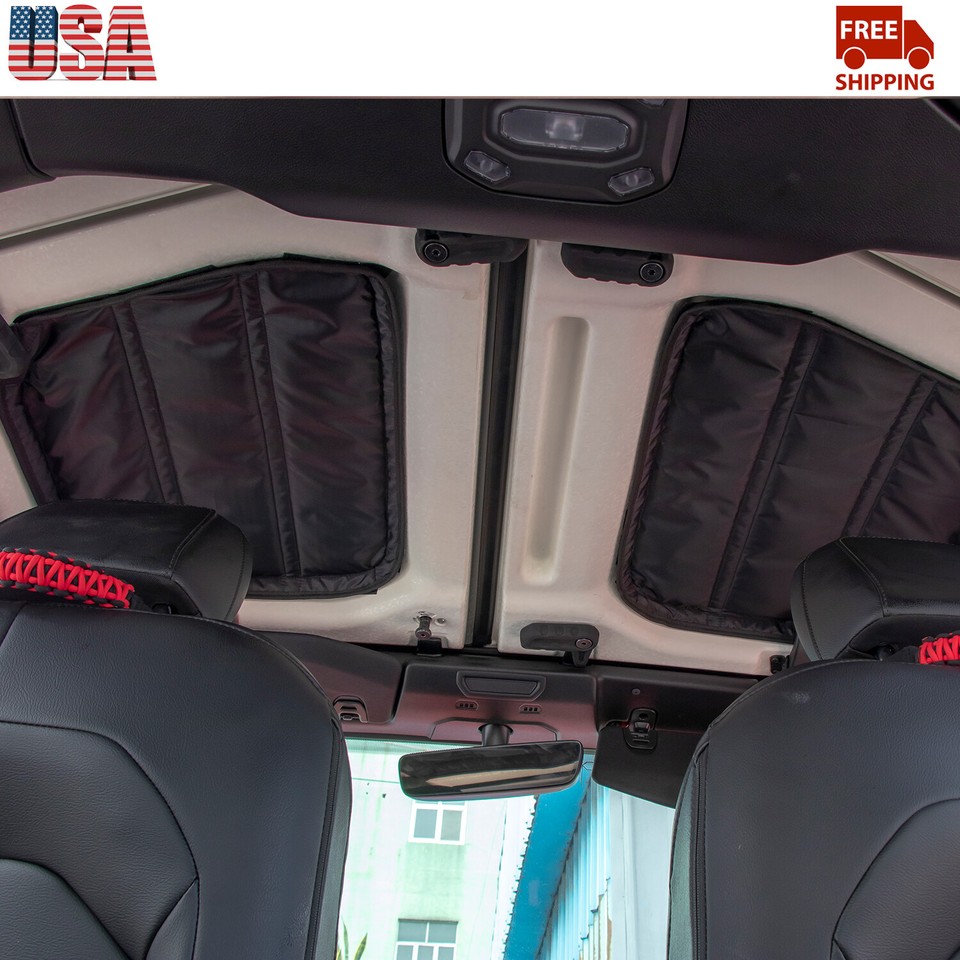 Black Car Roof Liner Insulation Cover Pads for 4door Jeep Wrangler JL