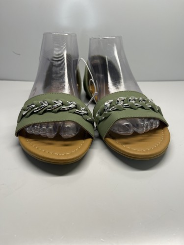Andiamo Acody Woman's Flat Slip on Sandal Size 7.5M Green Shoes (B1) - Picture 3 of 11