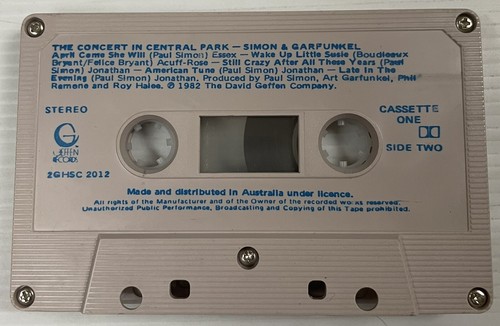 Simon & Garfunkel The Concert In Central Park Music Cassette 1 Tape Geffen 1982 - Picture 21 of 24