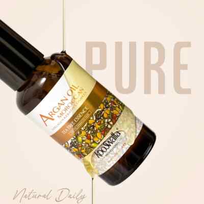 Organic Argan Oil 100% Cold Pressed Pure Virgin Vegan for Hair Beard & Skincare
