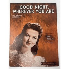 1944 Vintage Good Night, Wherever You Are Sheet Music Robertson Hoffman Weldon