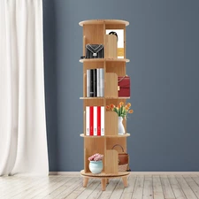 4-Layer 360° Rotating Bookshelf Bookcase Storage Shelf Display Rack Stand Home