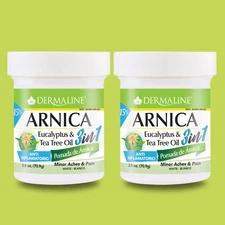 Dermaline Arnica Soothing Cream with Eucalyptus & Tea Tree, 2.5 fl oz (2-Pack)
