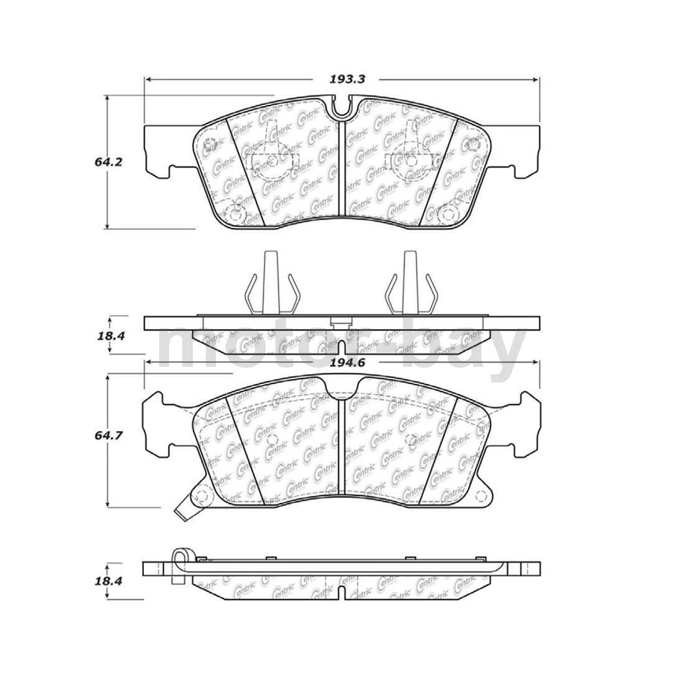 Pastillas de freno delanteras y traseras para Mercedes-Benz ML350 2015 2014 2013 2012 Centric Foto 4 de 4