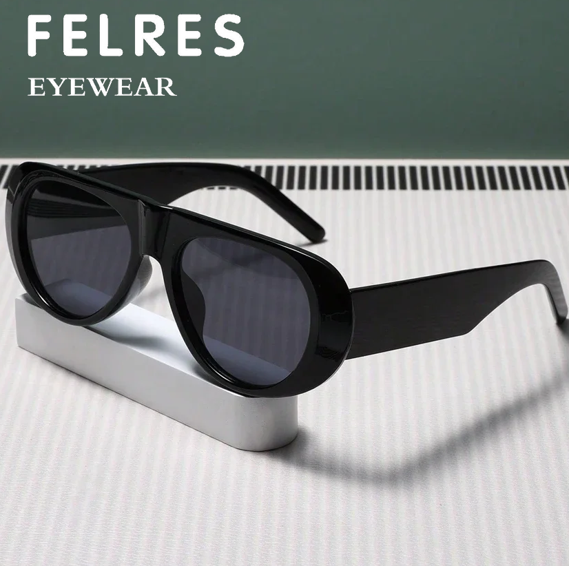 Retro Oval Sunglasses with UV Protection DUANHUI UV400 Protection Unisex Retro Oval Sunglasses, Gold  main image 4