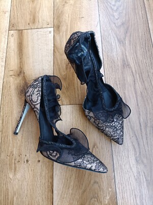 RENE CAOVILLA EMBELLISHED SATIN PUMPS SIZE 40 EU, US