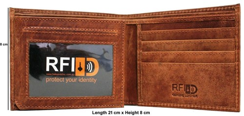 RFID Security Lined Leather Wallet Quality Full Grain Cow Hide Leather. 11049 - Picture 8 of 35