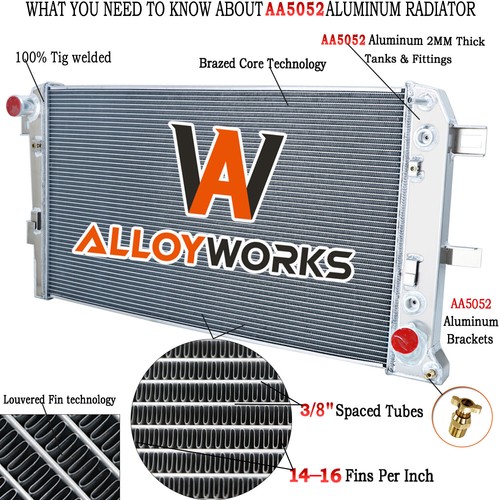 4 Row Radiator For 2001-05 Chevy Silverado/GMC Sierra 2500 6.6L Duramax ...
