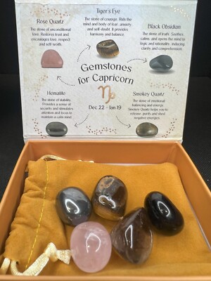 Gemstones for Capricorn- Zodiac Sign, crystal healing, gift (box