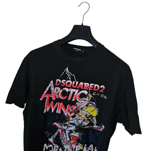 Mens DSQUARED2 Premium ARCTIC WINS Rare Vintage Black CREW Neck T-SHIRT XL *VGC* - Picture 3 of 9