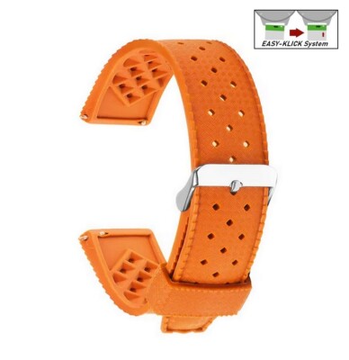 Premium Easy-Klick Silikon Uhrenarmband Modell Tropical orange 20
