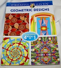 Creative Haven GEOMETRIC DESIGNS Coloring Book 4 in 1 Deluxe Edition 2015