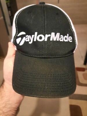 Taylormade Black And White Adjustable Hat Tmax Gear Baseball Cap Golf 