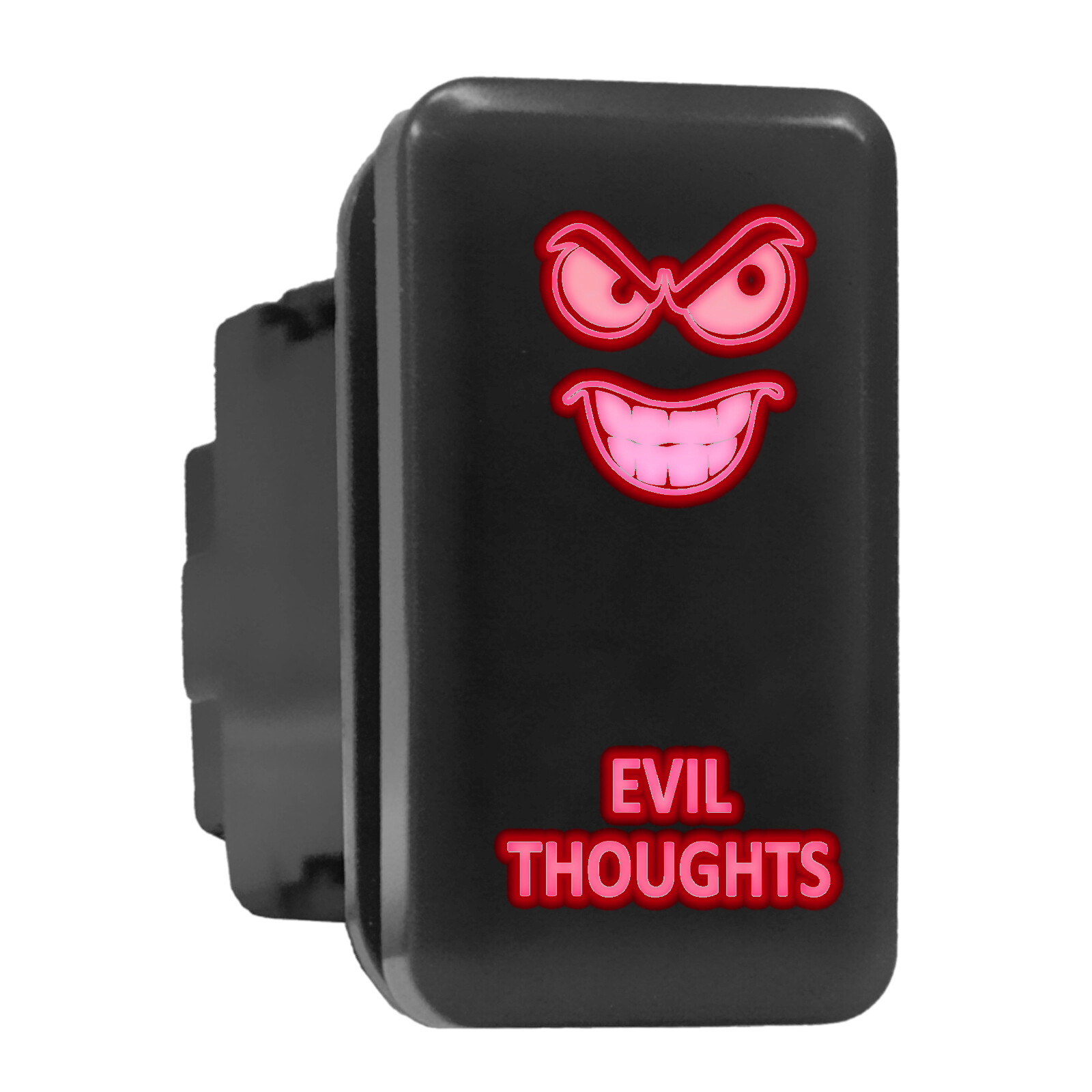 Evil Thoughts Red Backlit Push Switch 1.54x0.83in for Toyota
