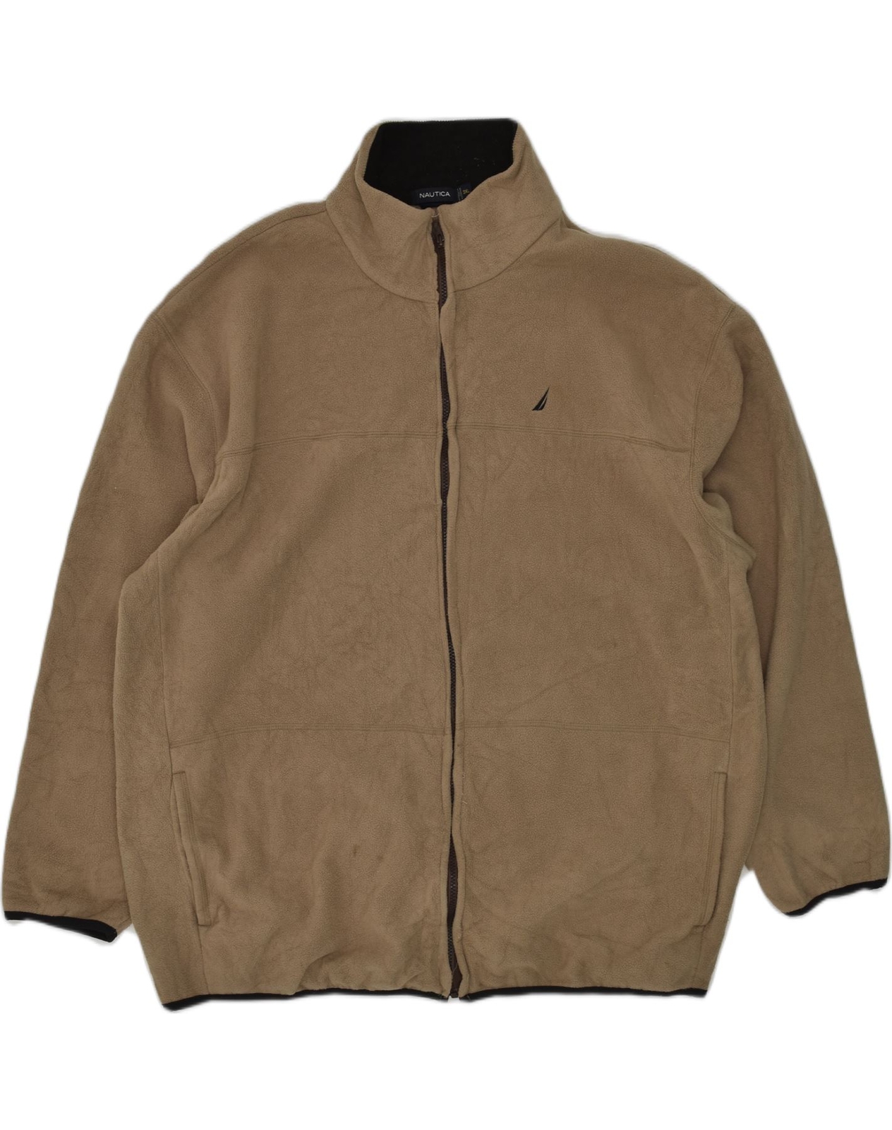 NAUTICA Mens Fleece Jacket UK 46 3XL Brown Polyester AB55 eBay