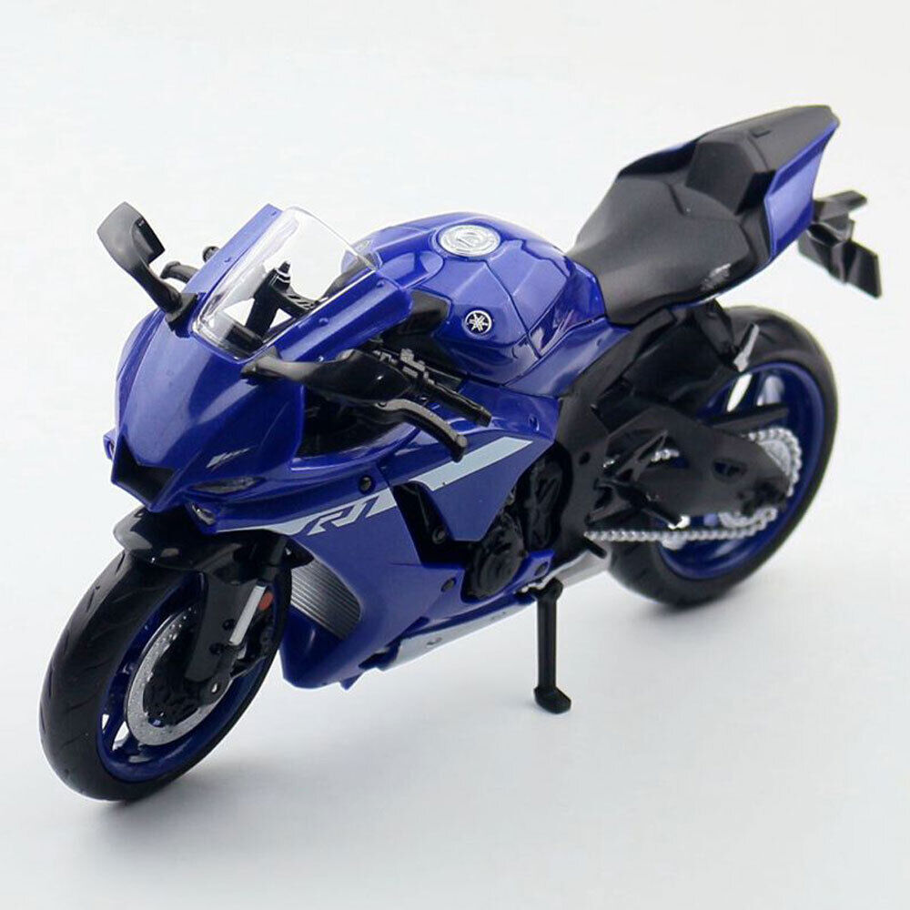 1:12 2022 Yamaha YZF-R1M Motorcycle Model Diecast Bike Toy Kids Boys Gift Blue