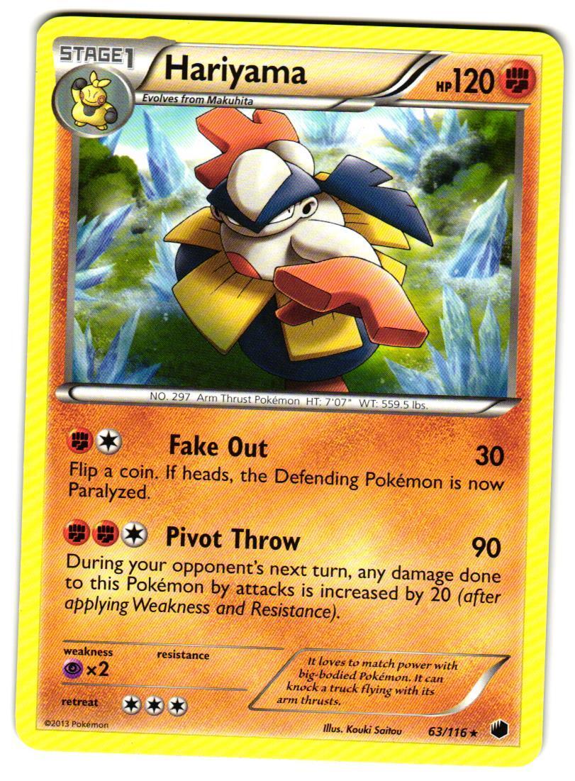 Pokemon Plasma Freeze Hariyama #63/116 Rare Lightly played