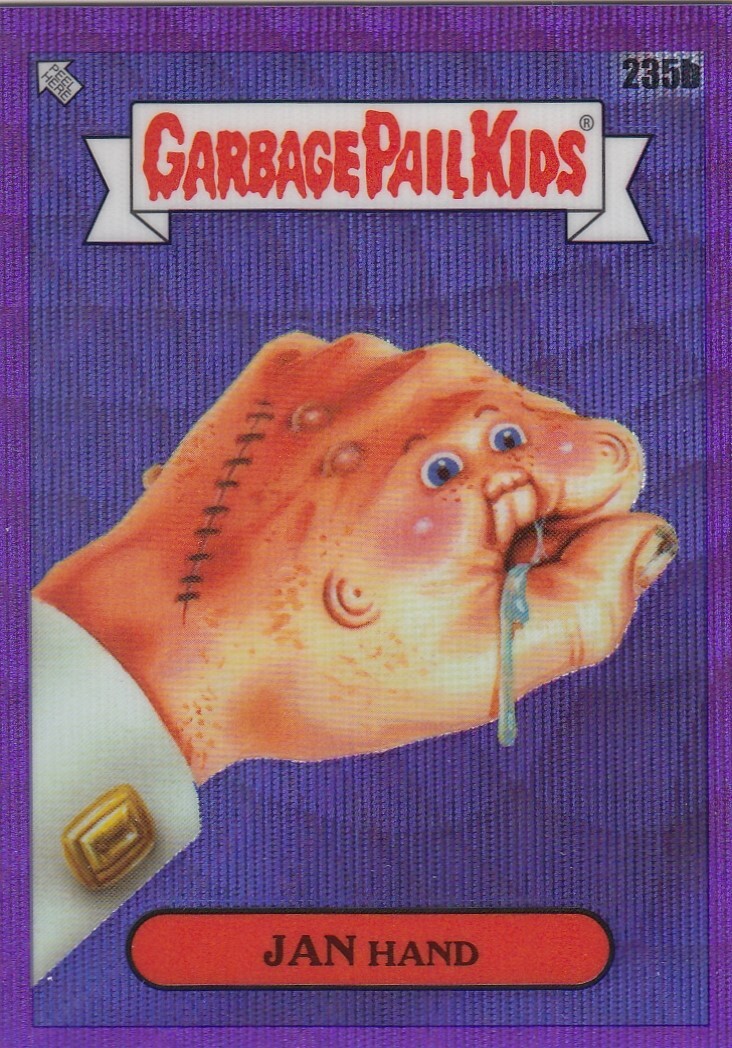 Jan Hand /250 Topps Chrome Garbage Pail Kids 6 Purple Wave Refractor #235B 2023
