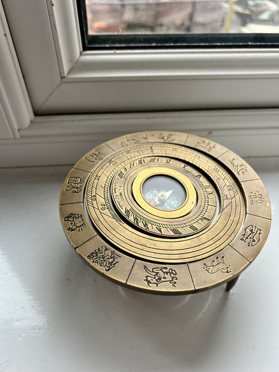 Reproduction Brass Compass Zodiac Star Sign Compass on UK