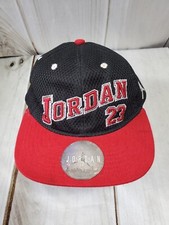 NIKE AIR JORDAN JUMPMAN 23 YOUTH MESH BASEBALL HAT BLACK/RED ADJUSTABLE STRAP