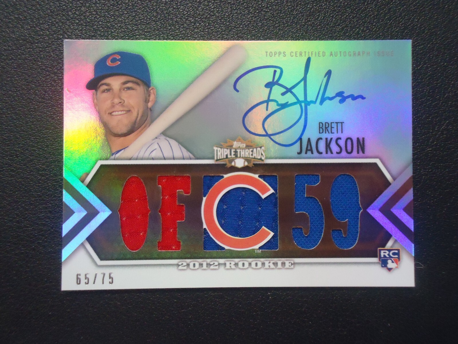 Brett Jackson 2012 TOPPS TRIPLE THREADS SEPIA 65/75 Card #135 CUBS