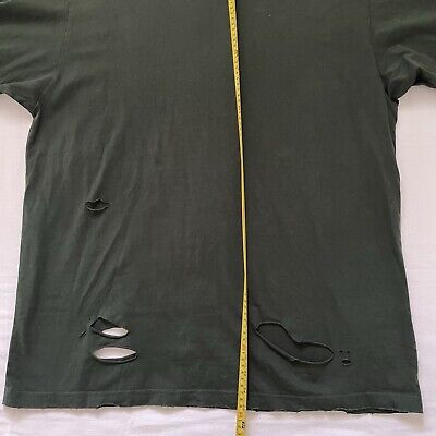 BALENCIAGA Unifit T-Shirt Destroyed Unisex MEDIUM Green City BALENCIAGA Unifit T-Shirt Destroyed Unisex MEDIUM Green City