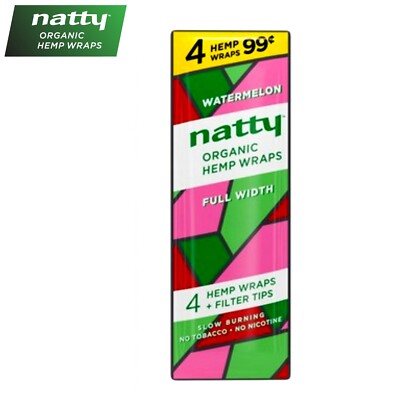Natty Full Width Hemp Wraps – 15 Packs, 4 Wraps Per Pack, Natural & Organic, No Tobacco Or Nicotine, Brown