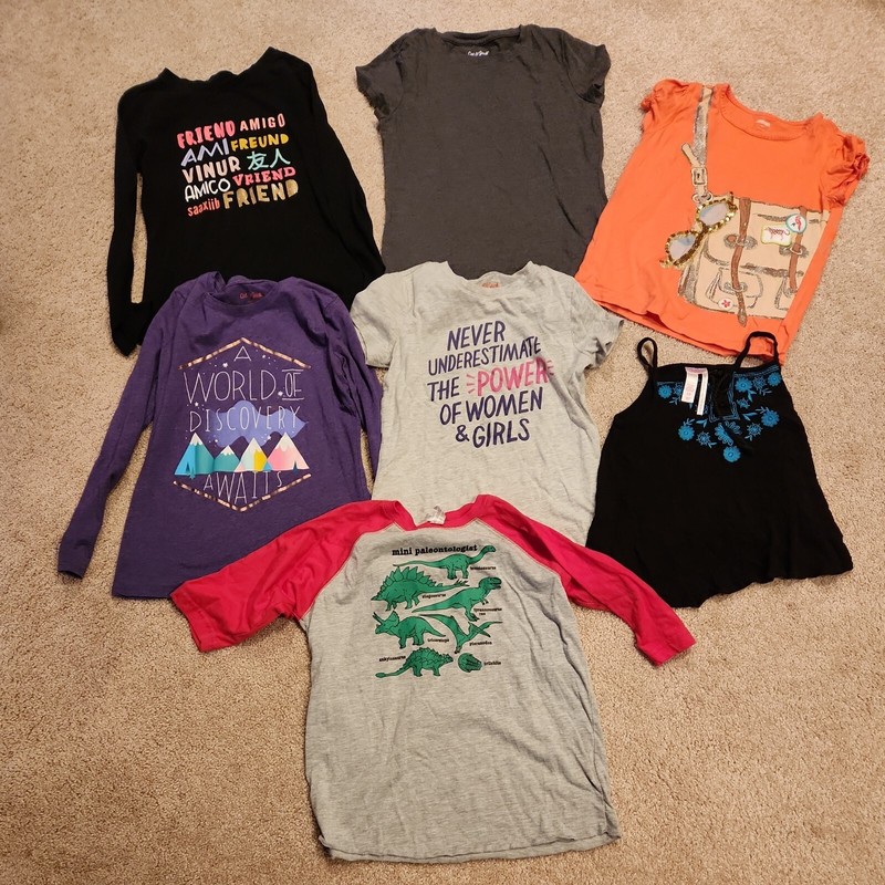 Girls 10/12 Mixed Lot Of 7 Tops Cat & Jack Justice Gymboree and More!