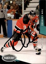 Tom Chorske Signed Auto 1993-94 Parkhurst card New Jersey Devils
