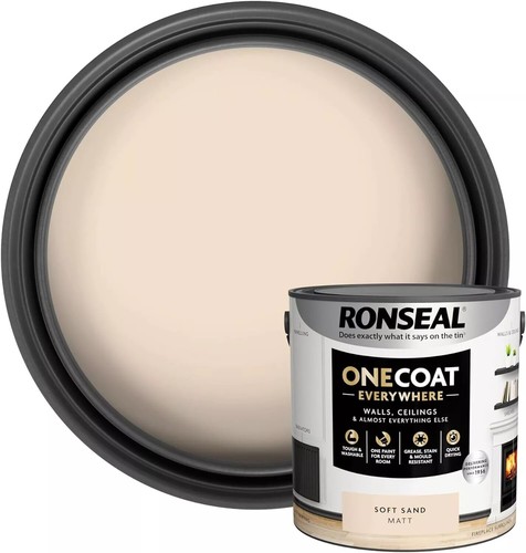 Ronseal OneCoat 2,5 L Blanco Negro Colores Paredes Techos Interior Pintura Mate - Imagen 19 de 22
