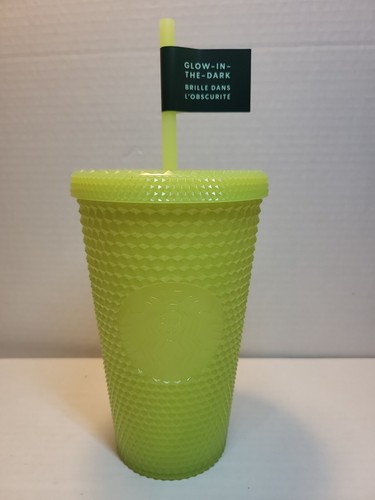 Starbucks 2022 Lemongrass Glow In The Dark Venti Studded Tumbler Halloween 16oz - Picture 1 of 5