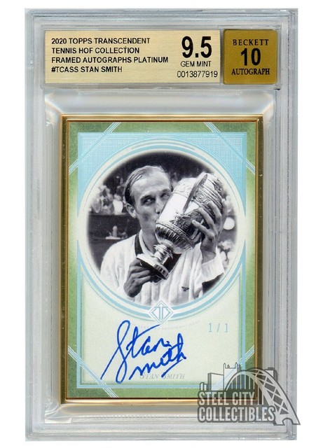 Stan Smith 2020 Topps Transcendent Tennis Platinum Auto 1/1 BGS 9.5 Gem Mint