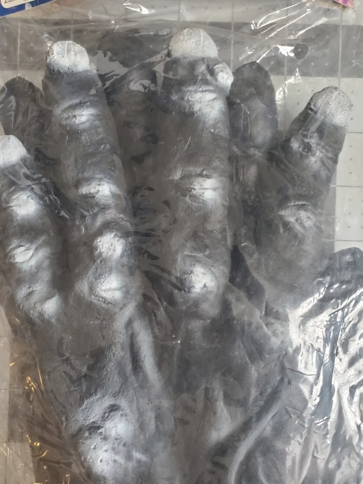 Guantes Disfraz Gorila Manos Gorila Goma Negros Adulto Por Rubíes Piel Suave Nuevos De Colección  Foto 3 de 4
