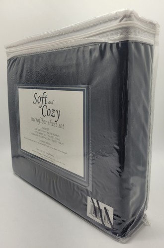 Black Twin Microfiber Sheet Set by Soft & Cozy - Picture 8 of 10