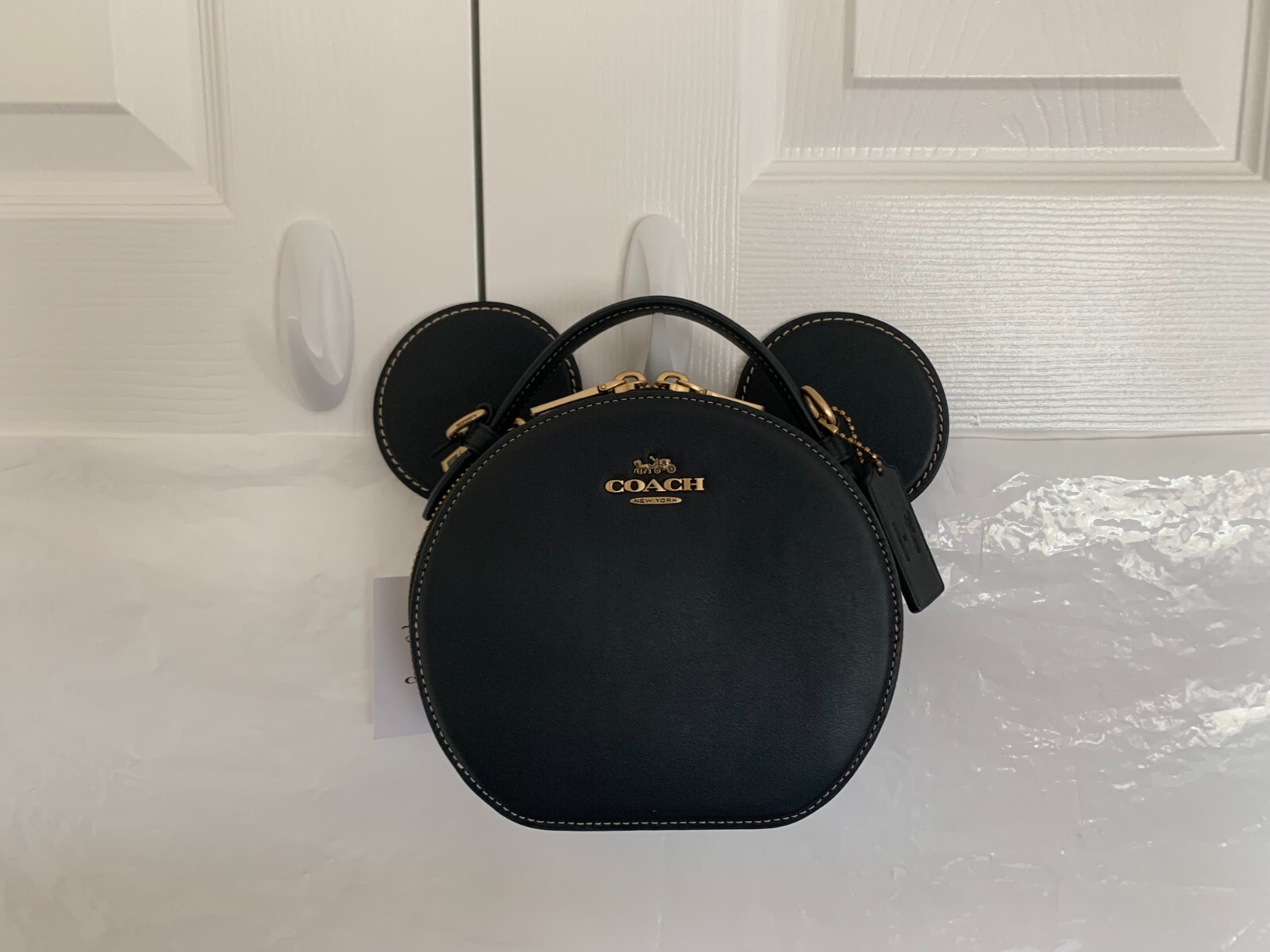 NWT Coach CM194 Disney X Coach Mickey Mouse Ear Bag Smooth Leather Black Multi 196395100842 eBay