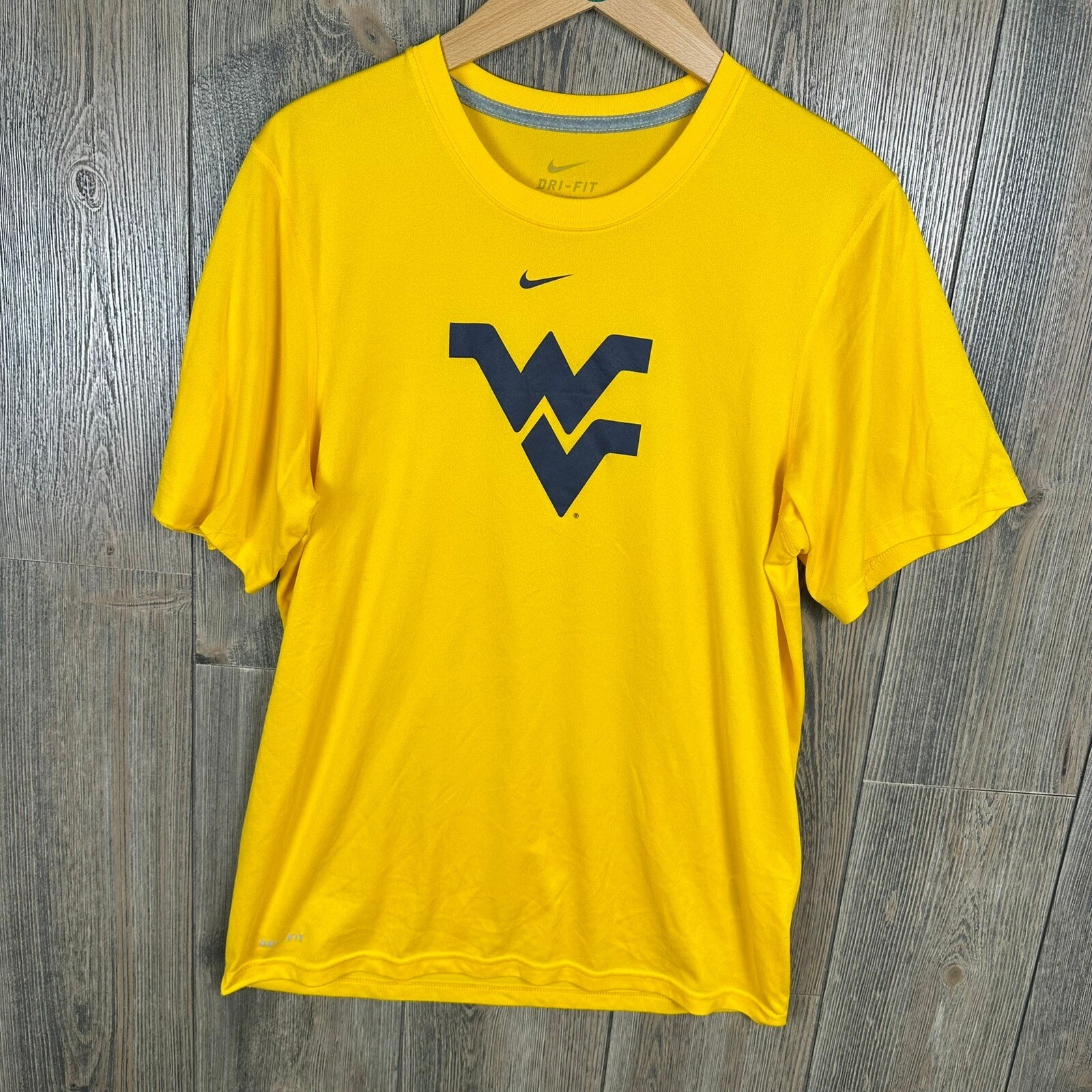 Nike WVU West Virginia Mountaineers Dri-FIT T-Shirt Yellow Size Small