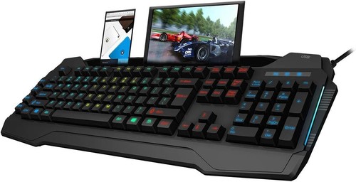 CiT Connect Wired Gaming Keyboard 7 Colour LED With Phone Holder & USB Hub UK - Picture 2 of 20
