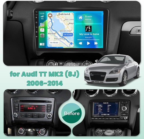 For Audi TT 2006-2014 CarPlay Android 14 Car Stereo Radio GPS Navi Head Unit 32G - Picture 3 of 15