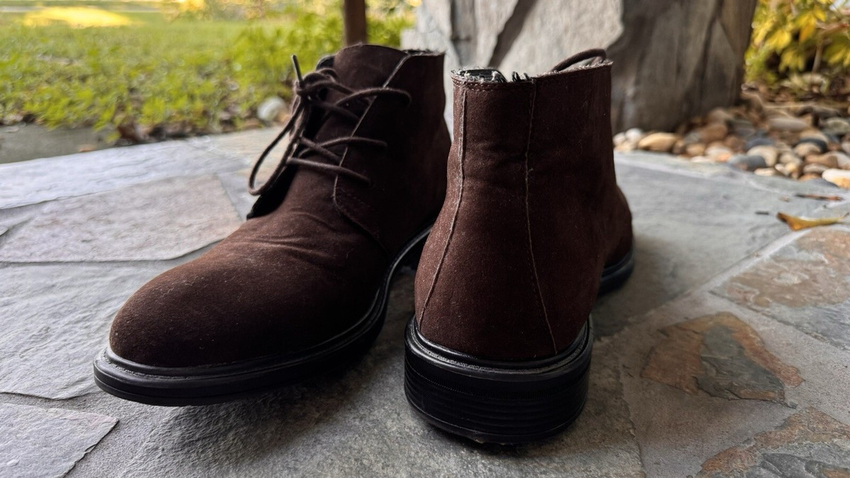 Alfani Boots Mens Size 12 Brown Leather Combat Ankle Lace Up Casual Made Italy Alfani Men main image 2