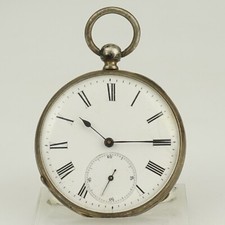 WORKING Silver Pocket Watch Men's no fusee duplex chronometer no repeater RAR