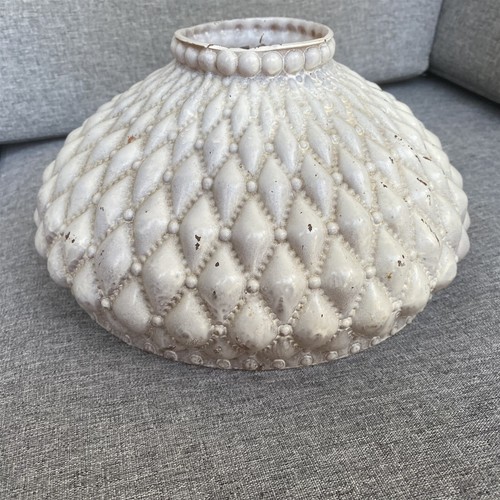 Vintage HOBNAIL GESTEPPTER HURRIKAN LAMPE SCHATTEN GLOBE 9 1/2" MONTER - Bild 6 von 8