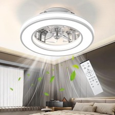 Quiet Ceiling Fan with Lights 40.5CM, Reversible Motor, Remote Control 6 Speed