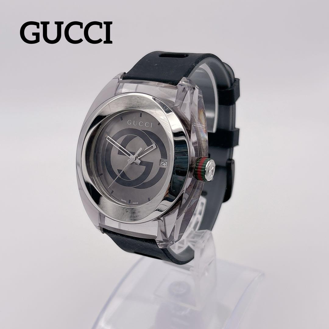 Stainless Steel Gucci Watch Gucci Sync XXL Quartz Black Dial Black