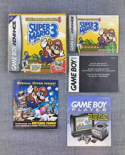 Super Mario Advance 4 Super Mario Bros 3 GBA Boy Box Manual Inserts No Game