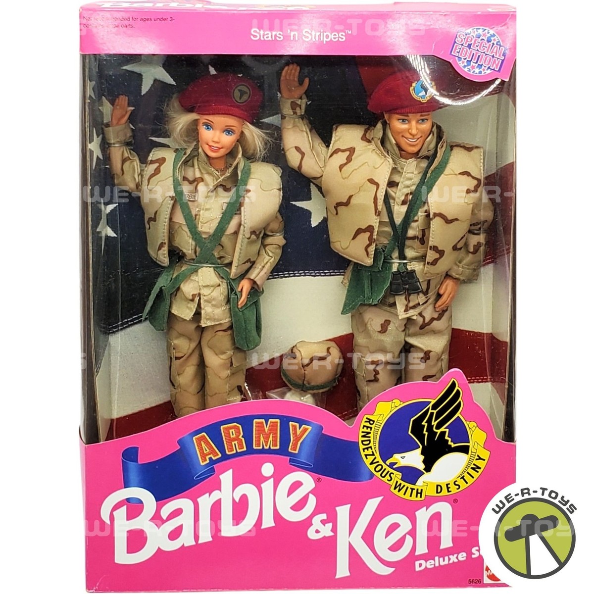 Army Barbie & Ken Deluxe Set Stars 'n Stripes Special Edition 1992