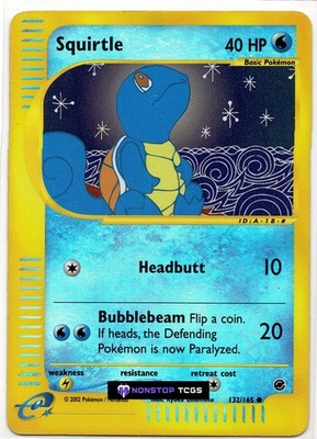 Squirtle 132/165 Pokemon TCG Expedition Base Set Reverse Holo Light Play  