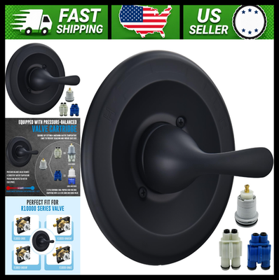 #ad Delta Classic 13 Series Matte Black Shower Trim Kit for Delta Valve $129.99