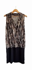 Vivance Sleeveless Wrap Dress UK 18 (Fits 16–18) Animal Print Midi