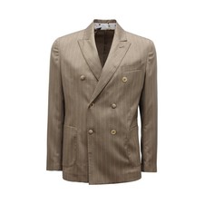 P5906 MENS BOB MAN PINSTRIPE DOUBLE BREASTED DRESS SUIT GREEN