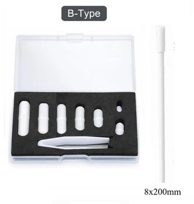PTFE Magnetic Stir Bar Set, 7-Pcs w/Tweezer and 8'' Retriever for Laboratory Use